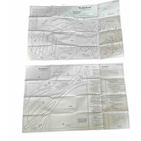 PINE MEADOWS DESIGNS 27” X 27” CROSS STITCH INSTRUCTIONS 1997 BETHLEHEM #97020 - Picture 3 of 3